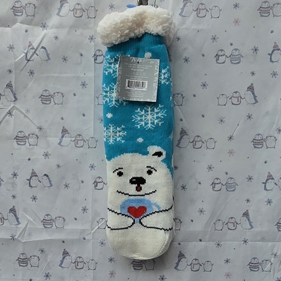 Cozy Blue Polar Bear Winter Socks - Picture 3 of 5